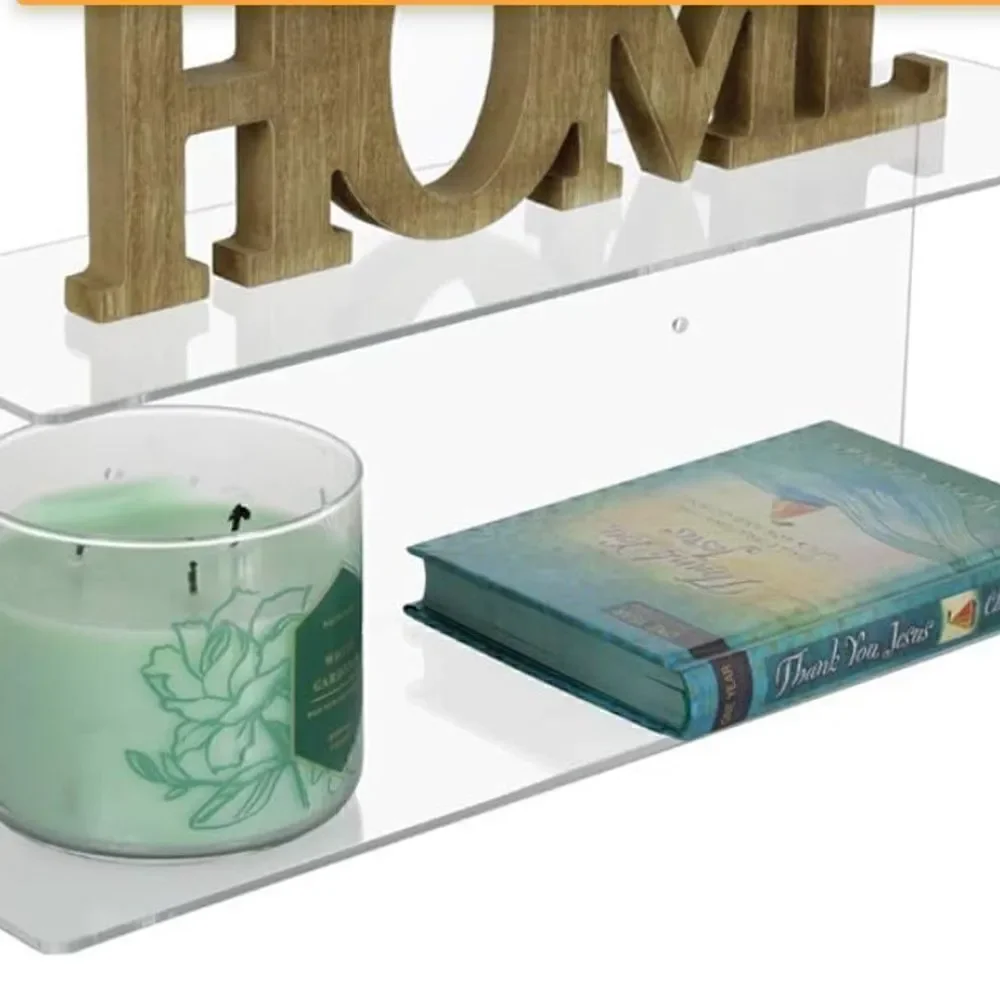 Premium 2 Tier Floating Acrylic Shelf, Bathrooms, Kitchen & Office (24 Inch)